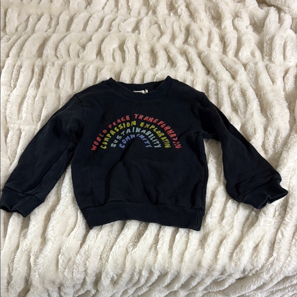 Kids Black Rainbow Graphic Sweatshirt